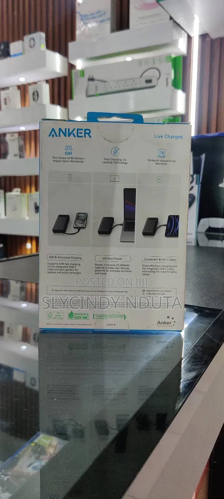 Anker 65w Two-Way Power With Built -in Cable