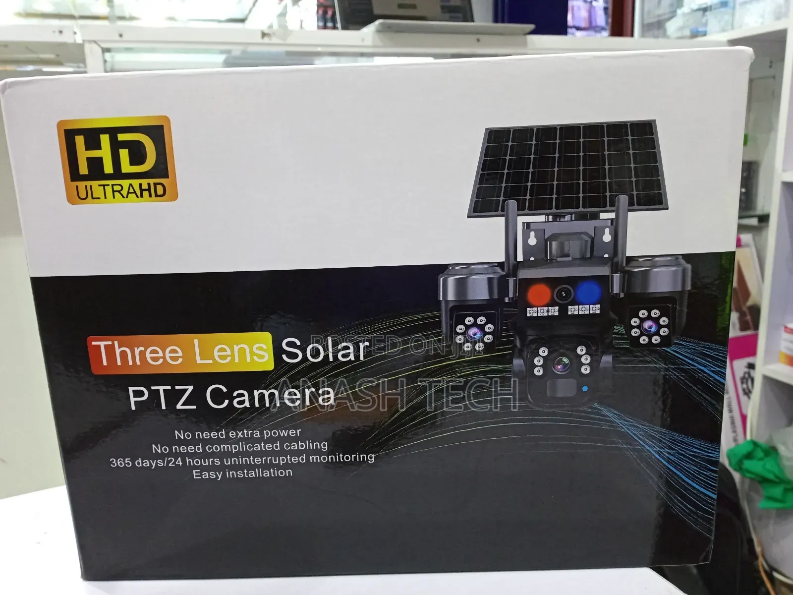 Pan-Tilt-Zoom (Ptz) V380 Solar CCTV Camera