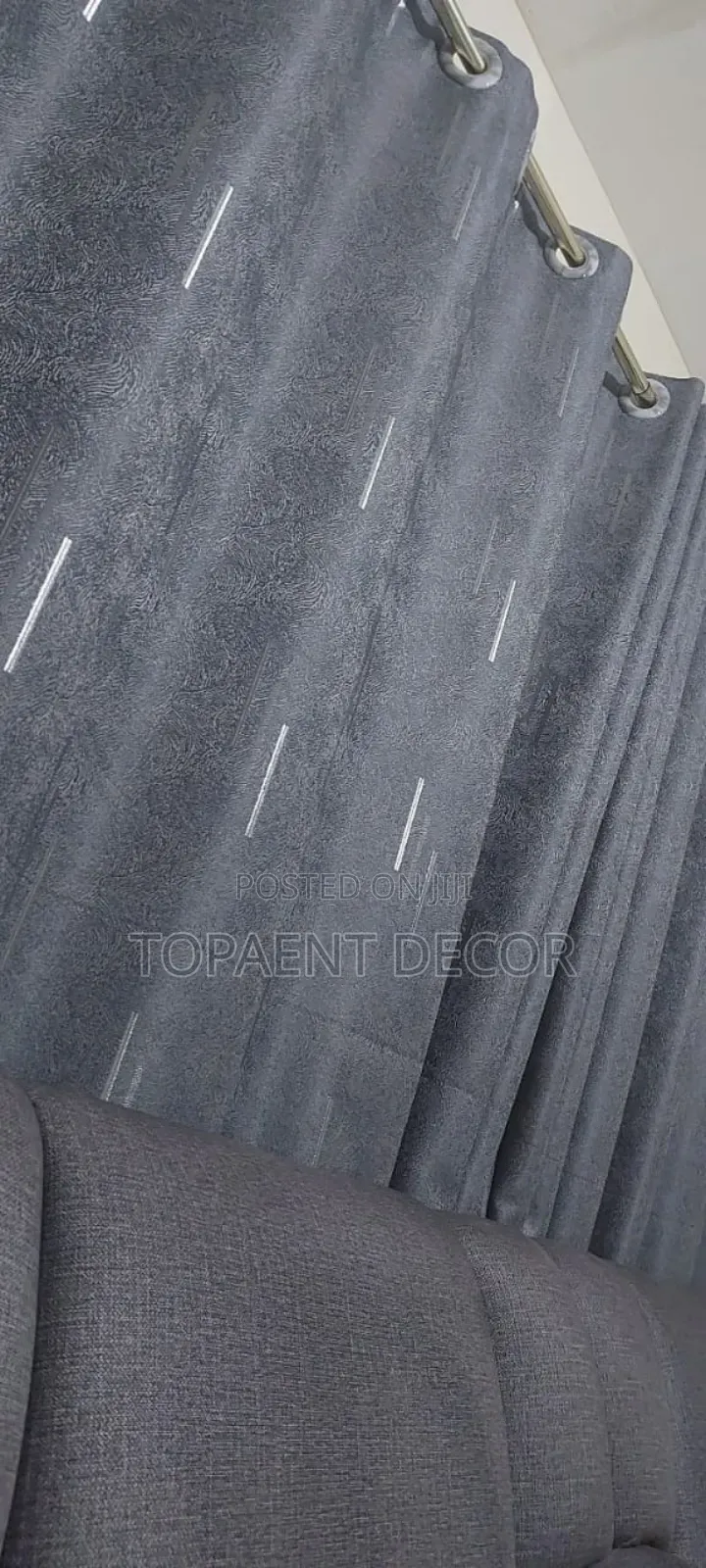 Grey With Minimal Patterns  Window Curtains