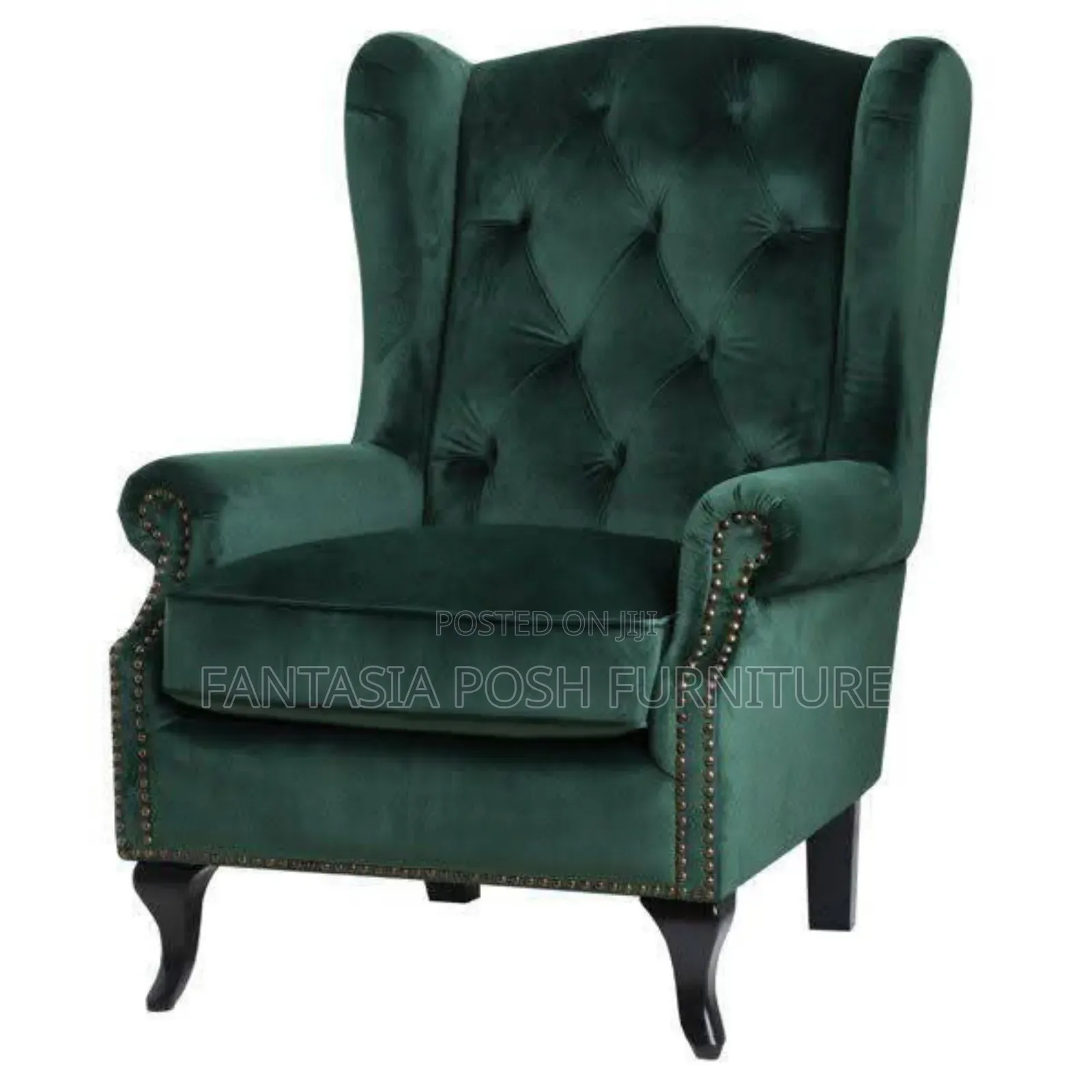 Green Wingback Armchair