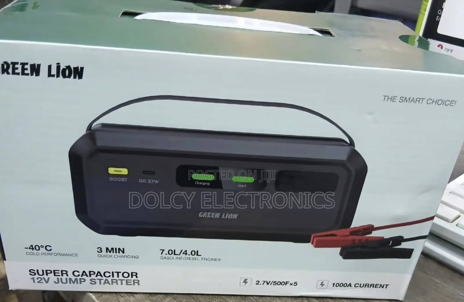 Green Lion Super Capacitor 12v Jump Starter - Black