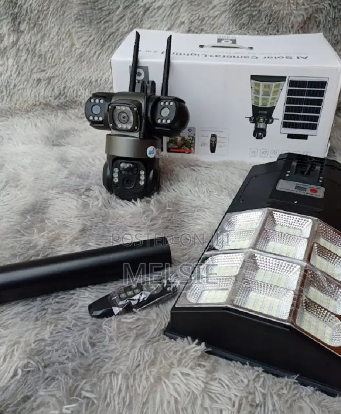 Durable Ai Solar Camera + Lighting Solar Light V380 Pro Outdoor CCTV