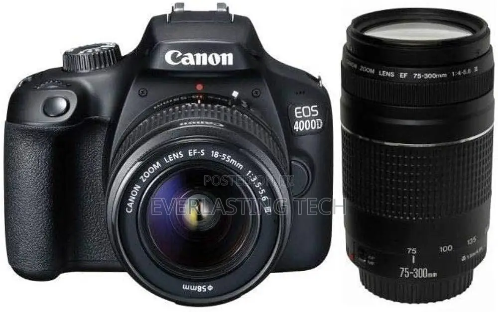 Canon Eos 4000d DSLR Camera and Ef-S 18-55 Mm F/3.5-5.6 Iii Lens