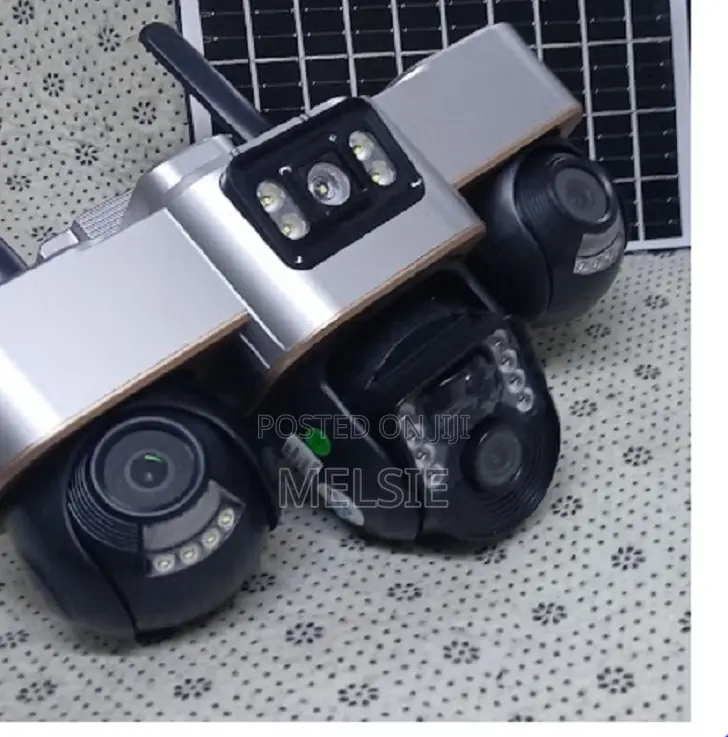 4g Triple Lens Solar PTZ Camera Rotatable With Wifi Outdoor PTZ Camera