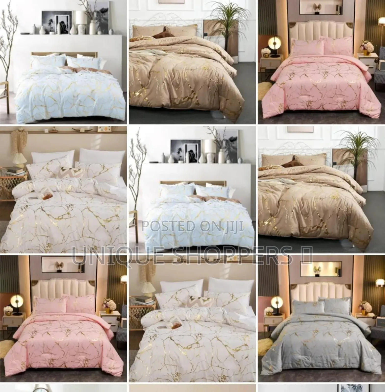 Luxury Gold Marble Texture Foil Style Duvet Cover Set*
