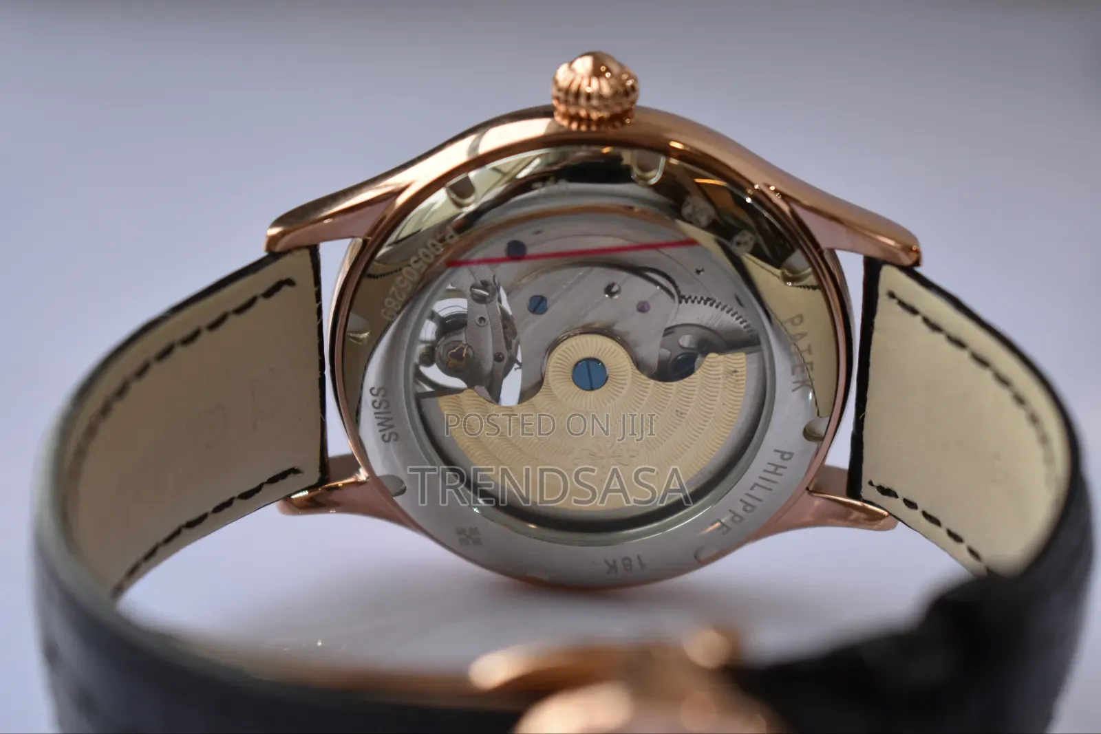 Patek Philipe Tourbillon Tiffany Rose Gold Leather Straps Watch