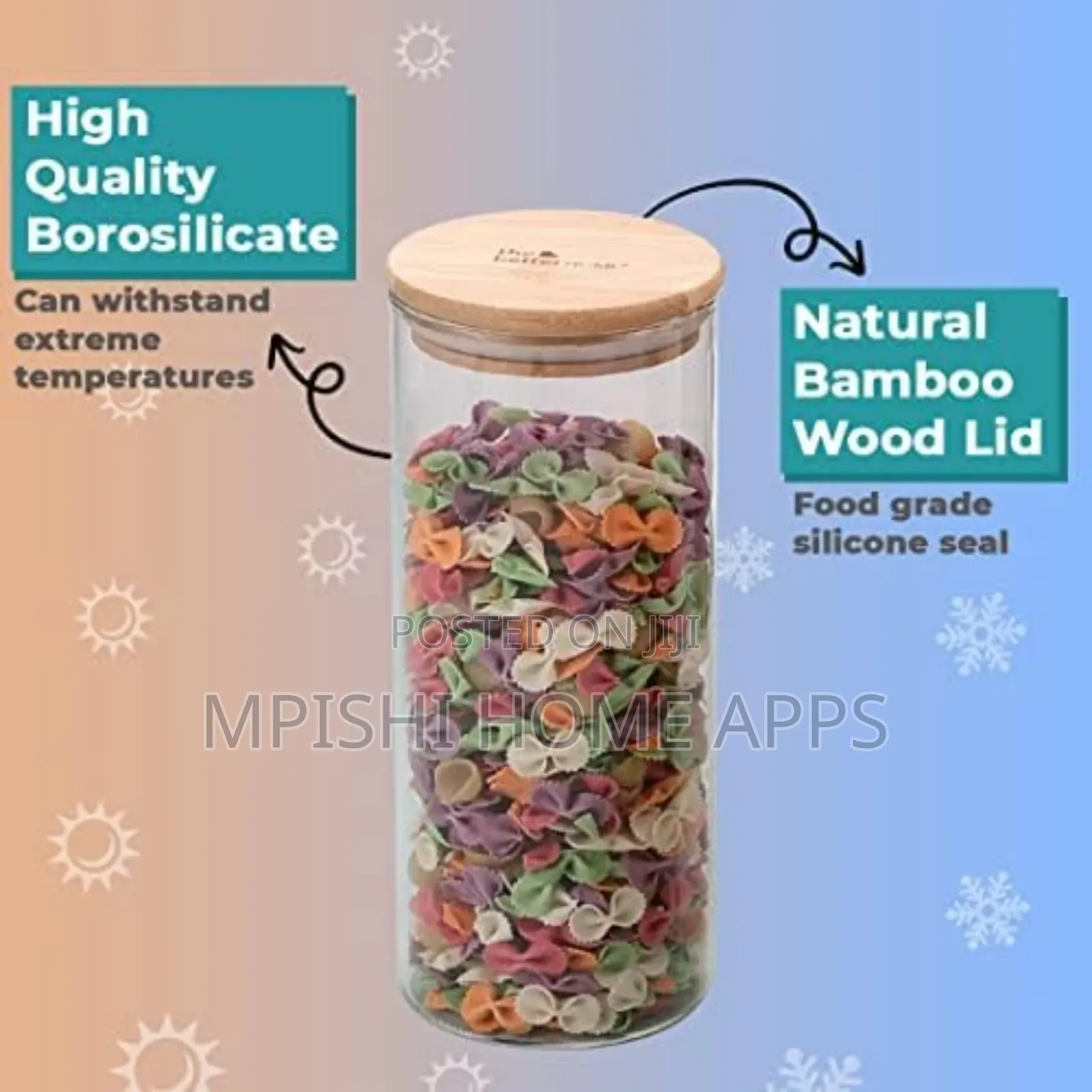 Air Tight Glass Cereal Container With Bamboo Lid Now