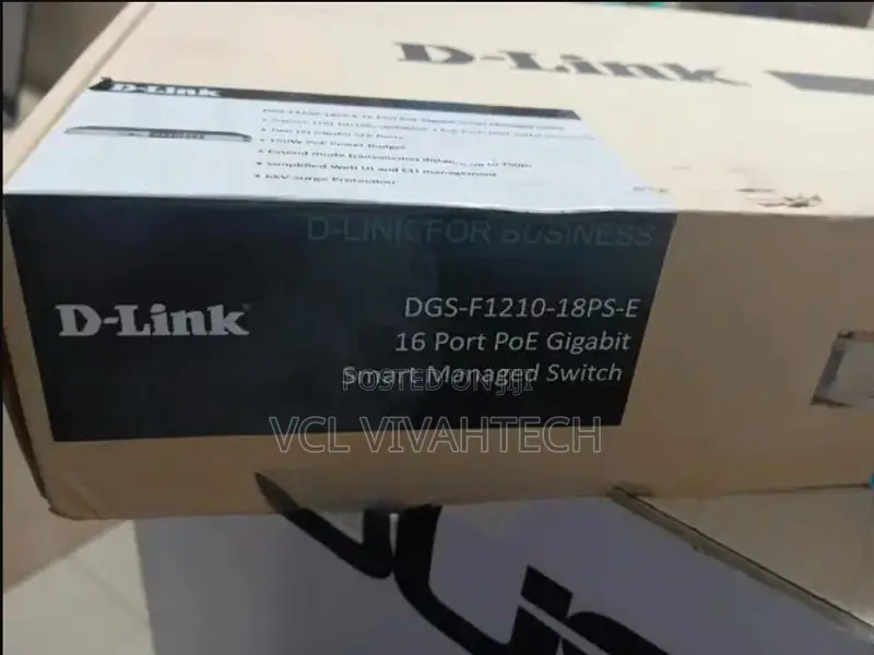 D-Link 16-Port Gigabit Smart 16 Poe Ports, 2 SFP Ports DGS-F1210-18ps
