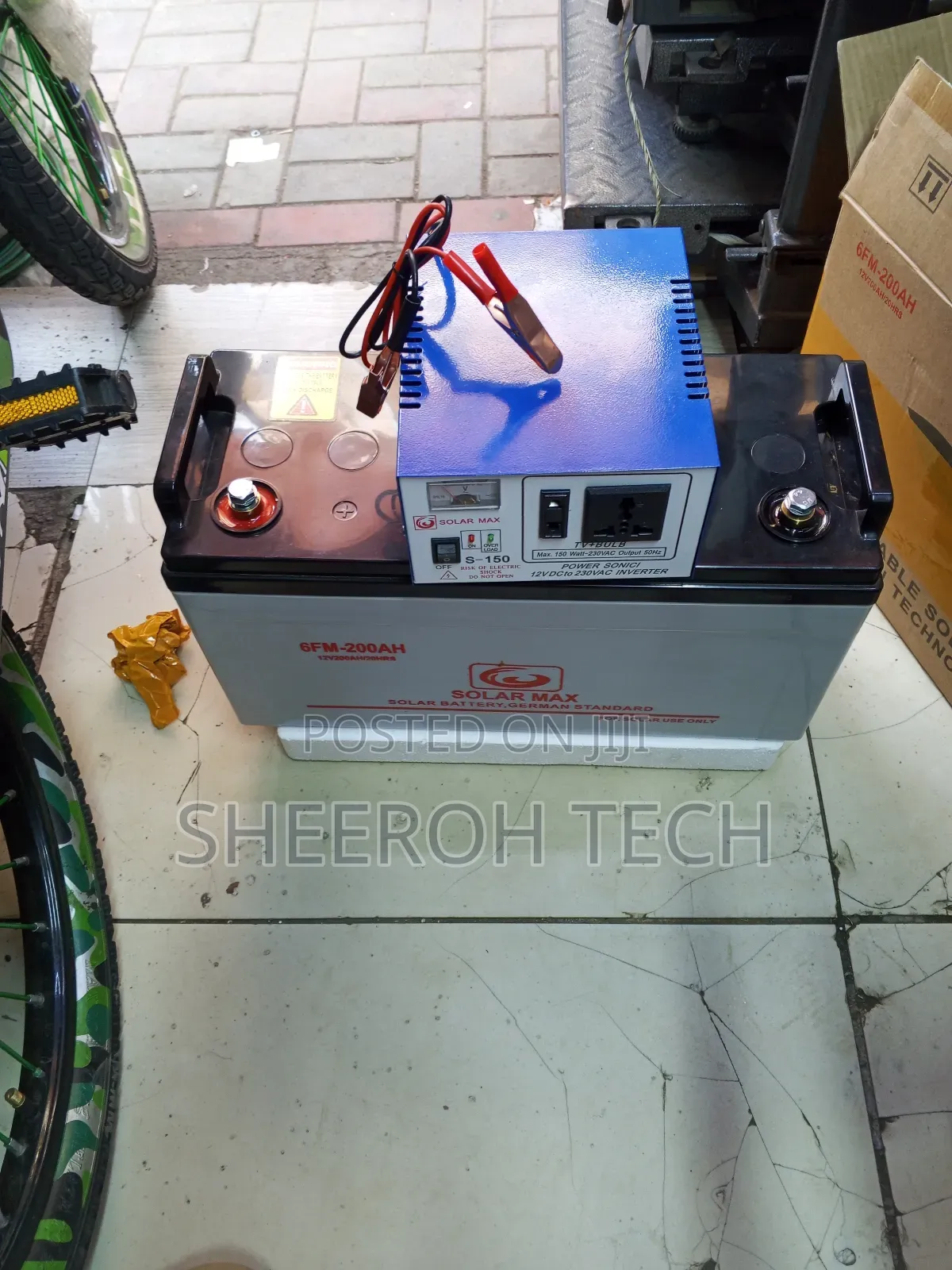 Solarmax Battery 200ah+Solar Inverter 150va
