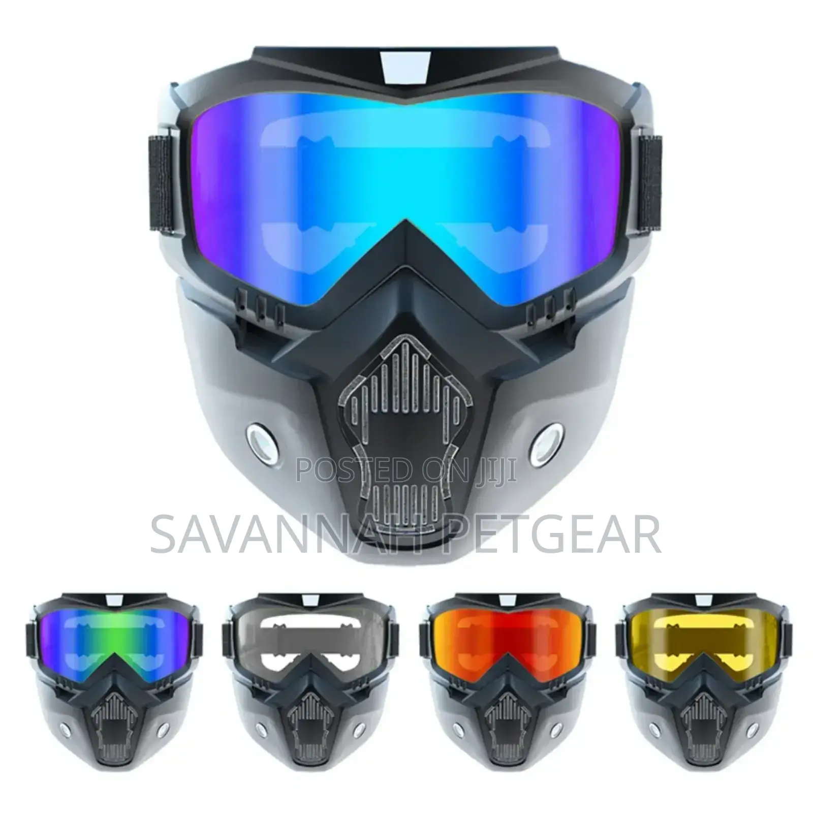 Optical Anti Fog Motorcycle Helmet Riding Glasses (Removable Face Mask