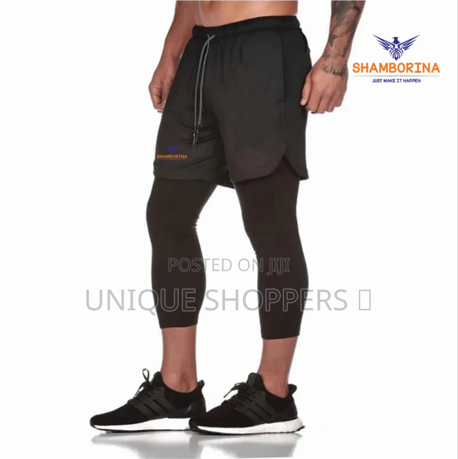 Quality 2 in 1 Mens Gym Short With Leggings