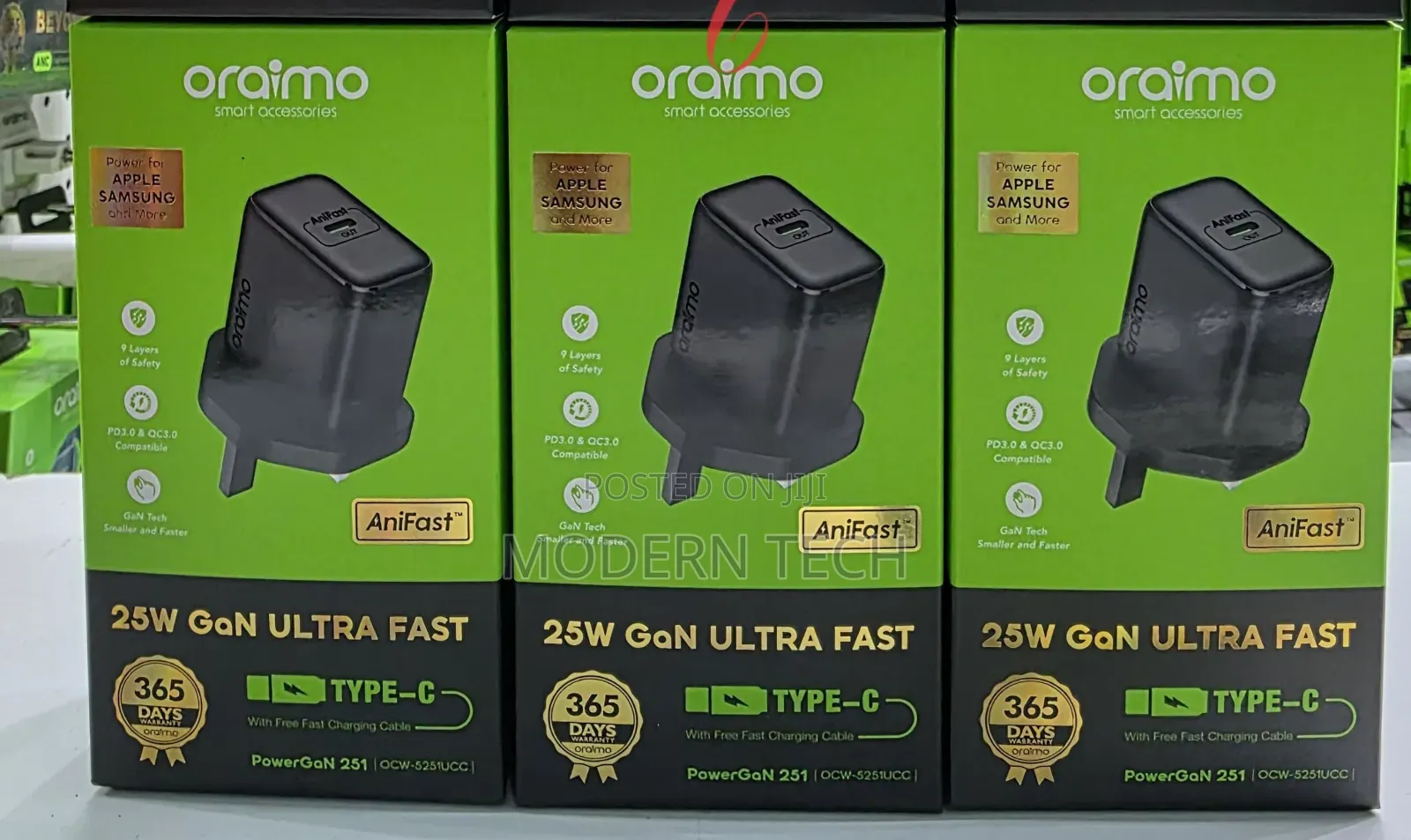 Oraimo Powergan 25w Gan Ultra Fast* Type C Charger