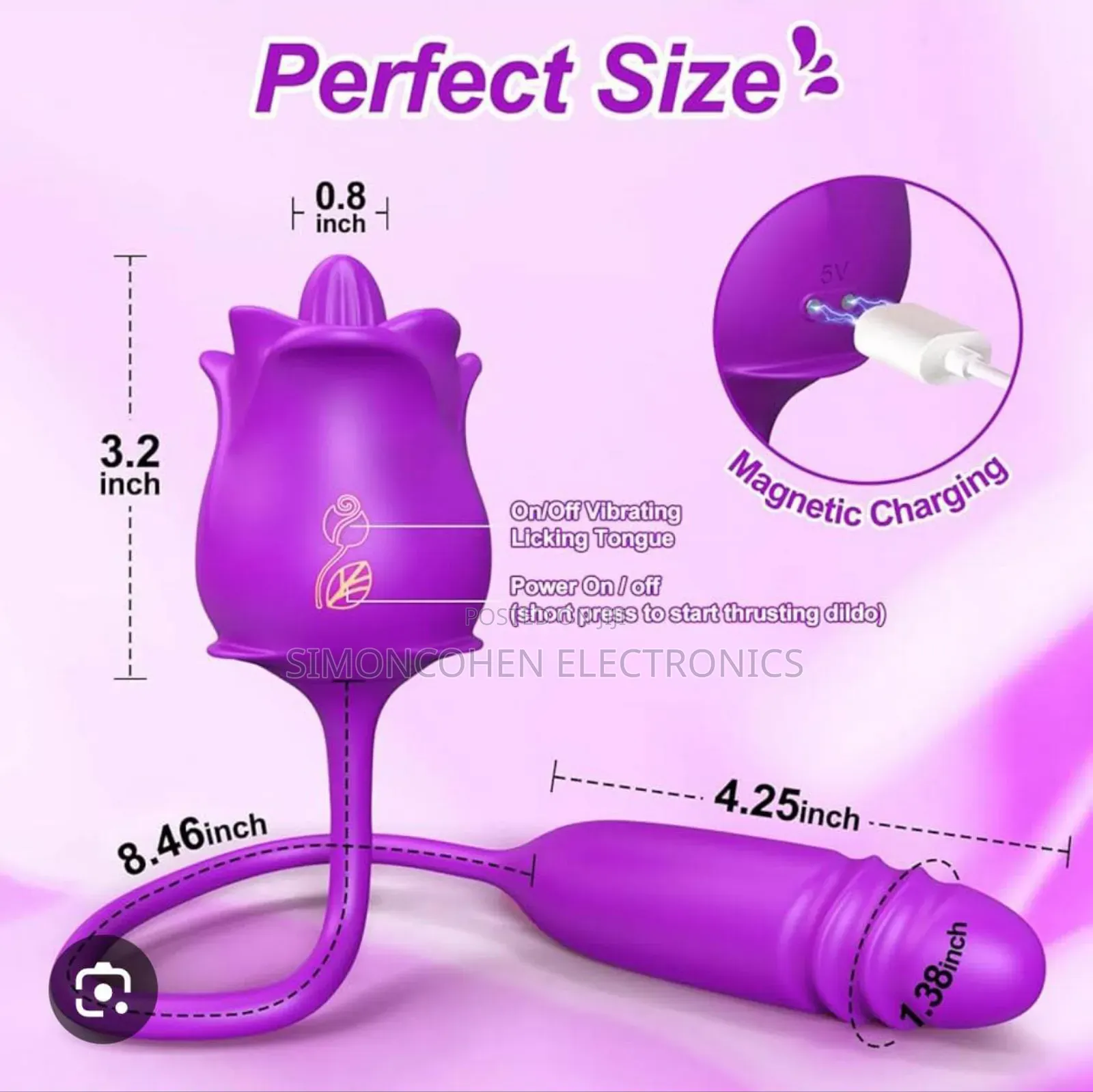 2in1 Rose Toys Nipple Clitoral Sucking Rose Vibrator Sex Toys