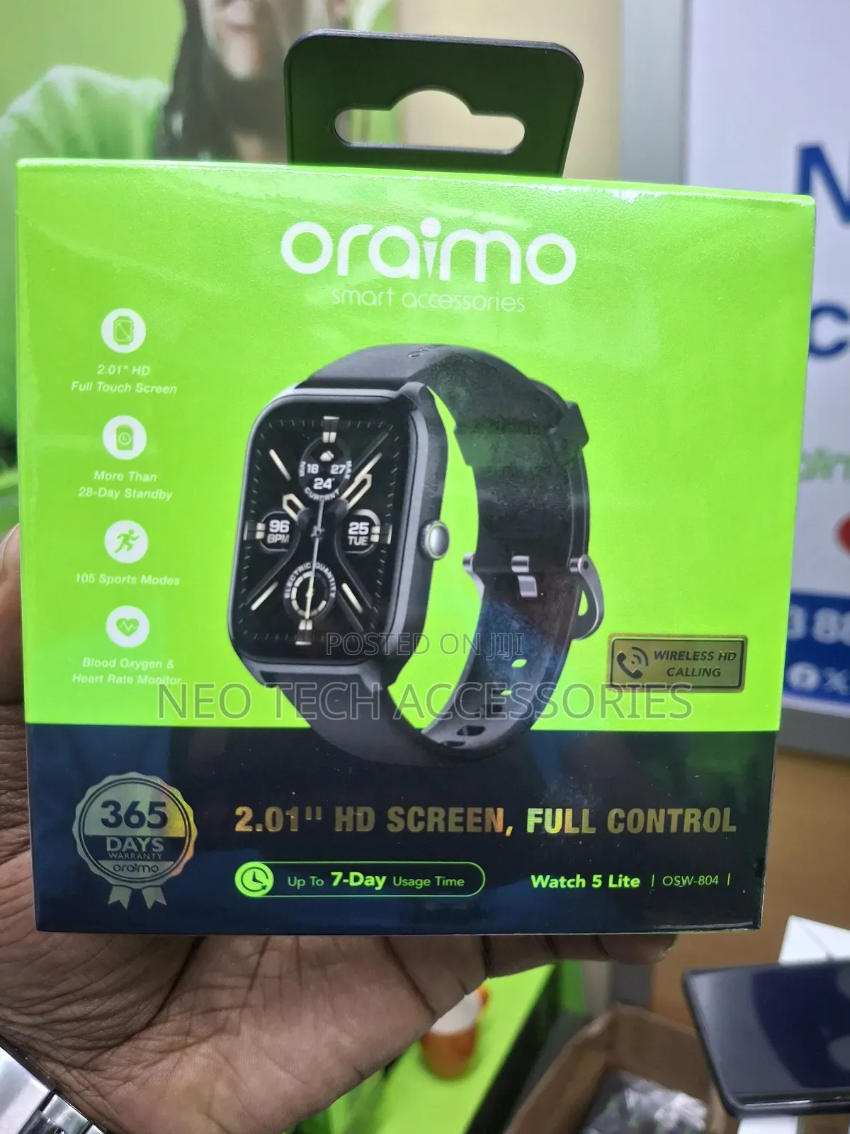 Oraimo Watch 5 Lite 2.01' Hd Screen Ip68 Waterproof