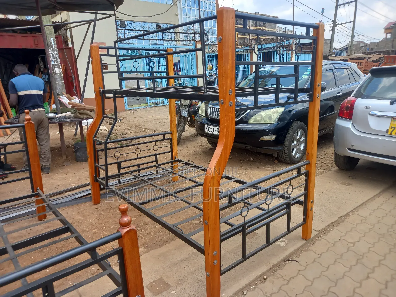 3 Ft X 6 and 3.5 X 6 Hardwood Metal Frame Bunk Beds