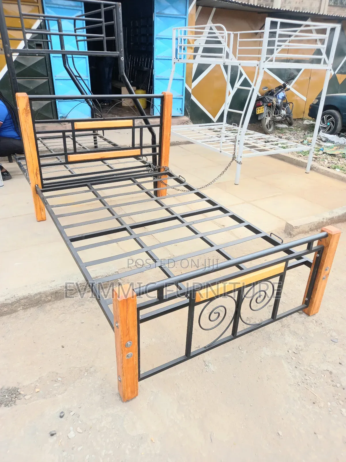 4 X 6 Ft Elegant Wooden Metal Frame Platform Bed for Bedroom Upgrade