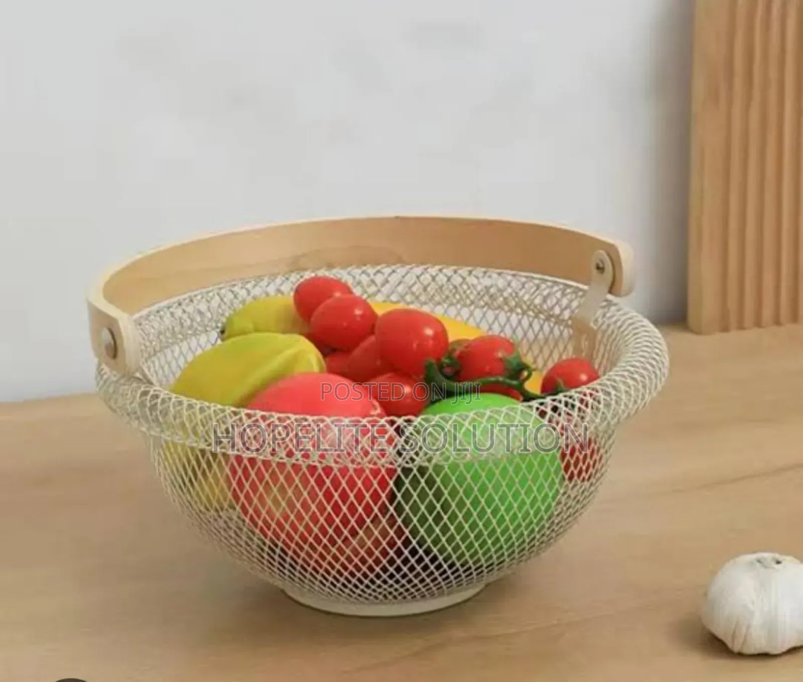 Mesh Fruit Basket With Bamboo Handle