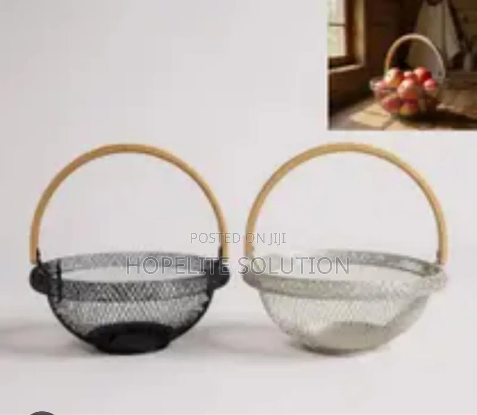 Mesh Fruit Basket With Bamboo Handle