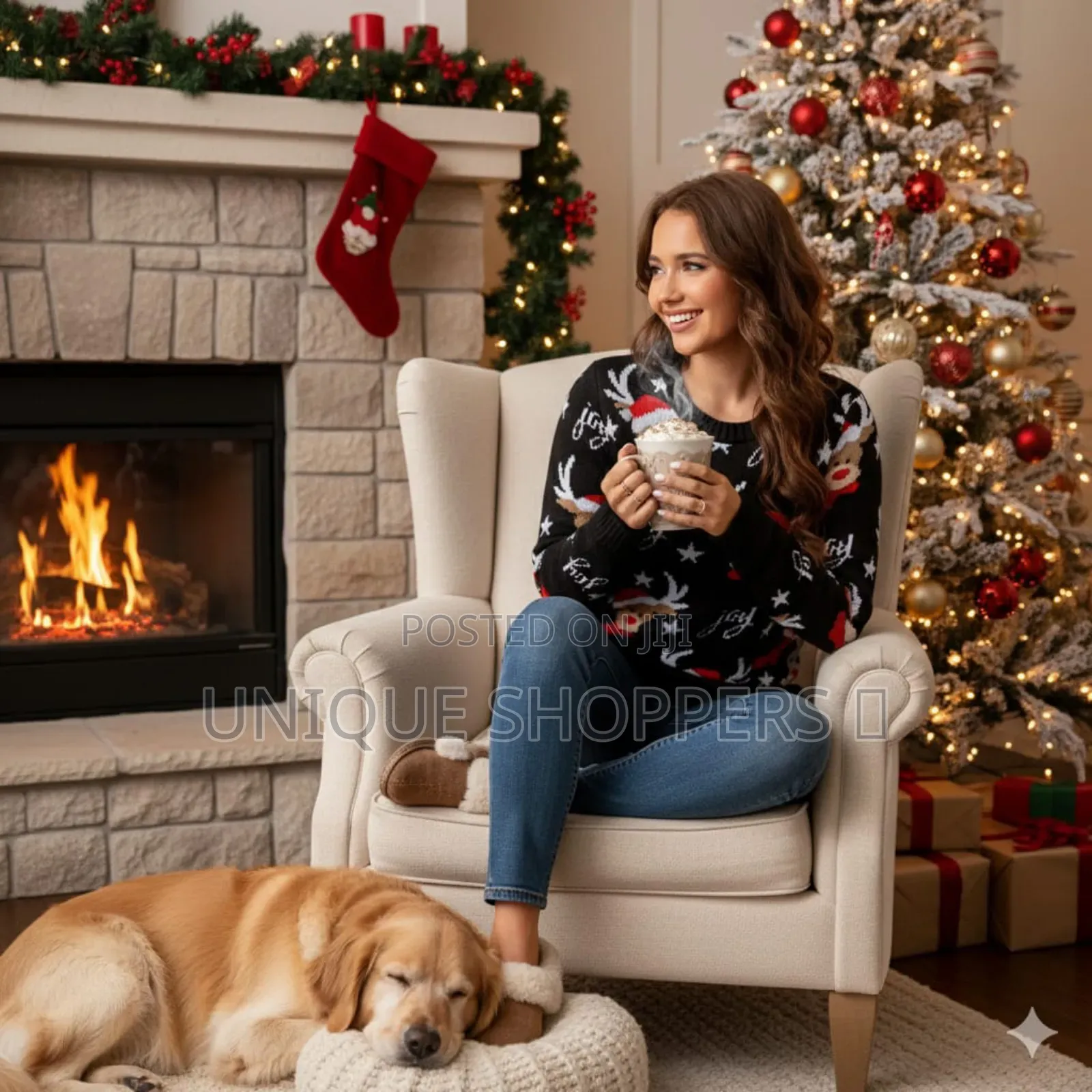 High Quality Reindeer  Christmas Sweater