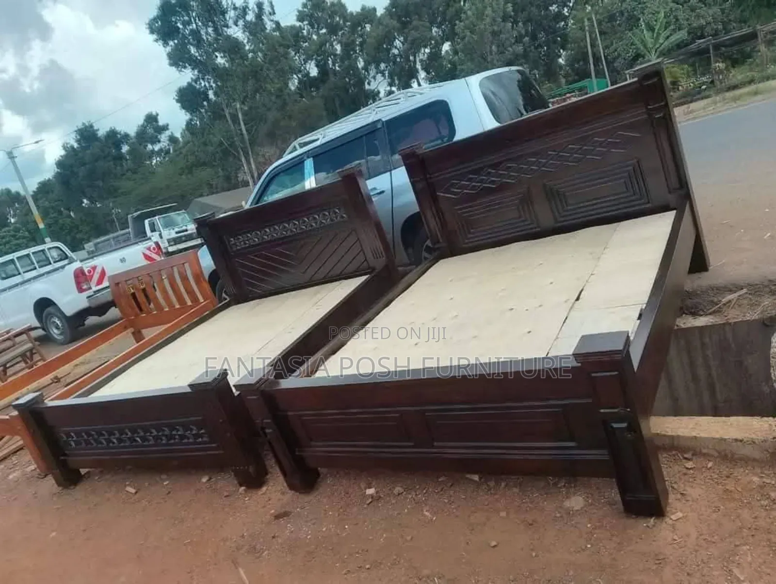 5x6 Elegant Dark Wood Beds - Free Delivery