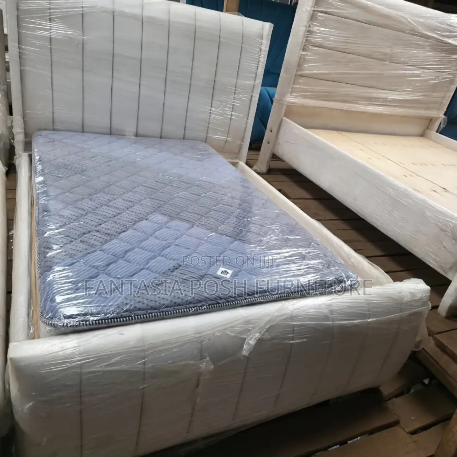 5x6 Padded White Bed Frame - Free Delivery