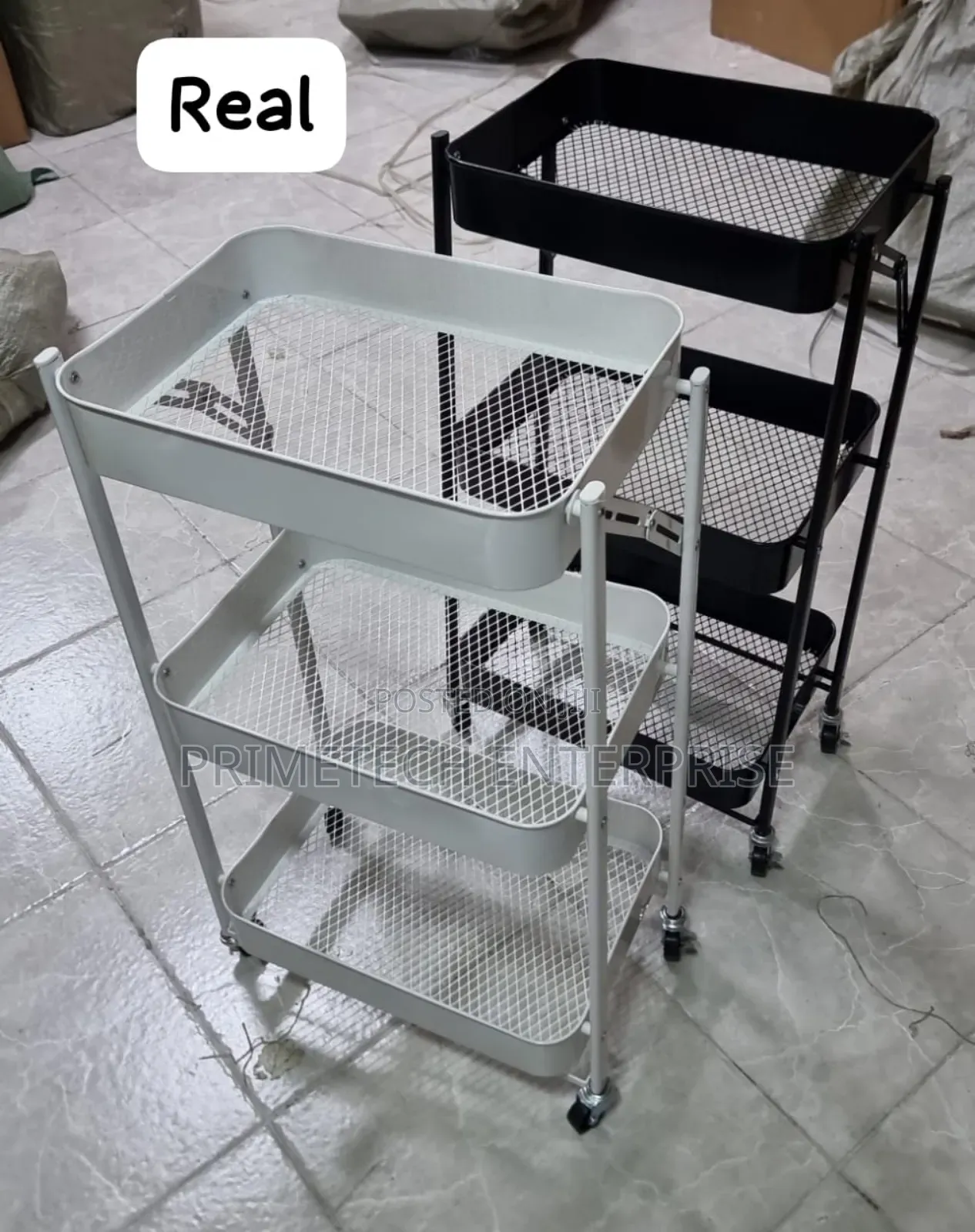 Foldable Metallic Trolley Mesh Tray