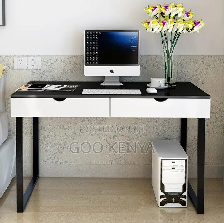 Office Desk; Stylish Wooden Computer Desk With Steel Structure