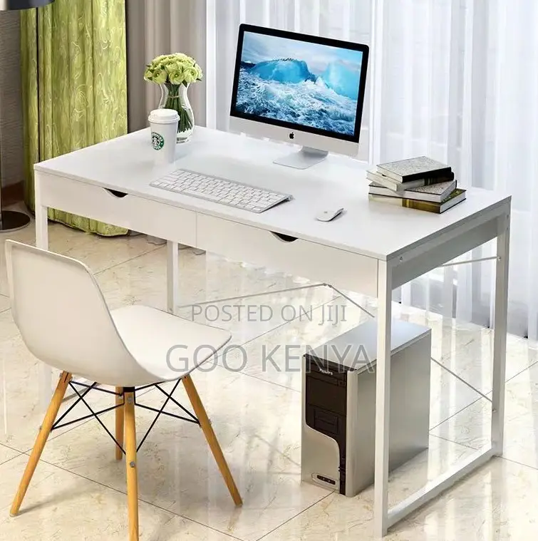 Office Desk; Stylish Wooden Computer Desk With Steel Structure