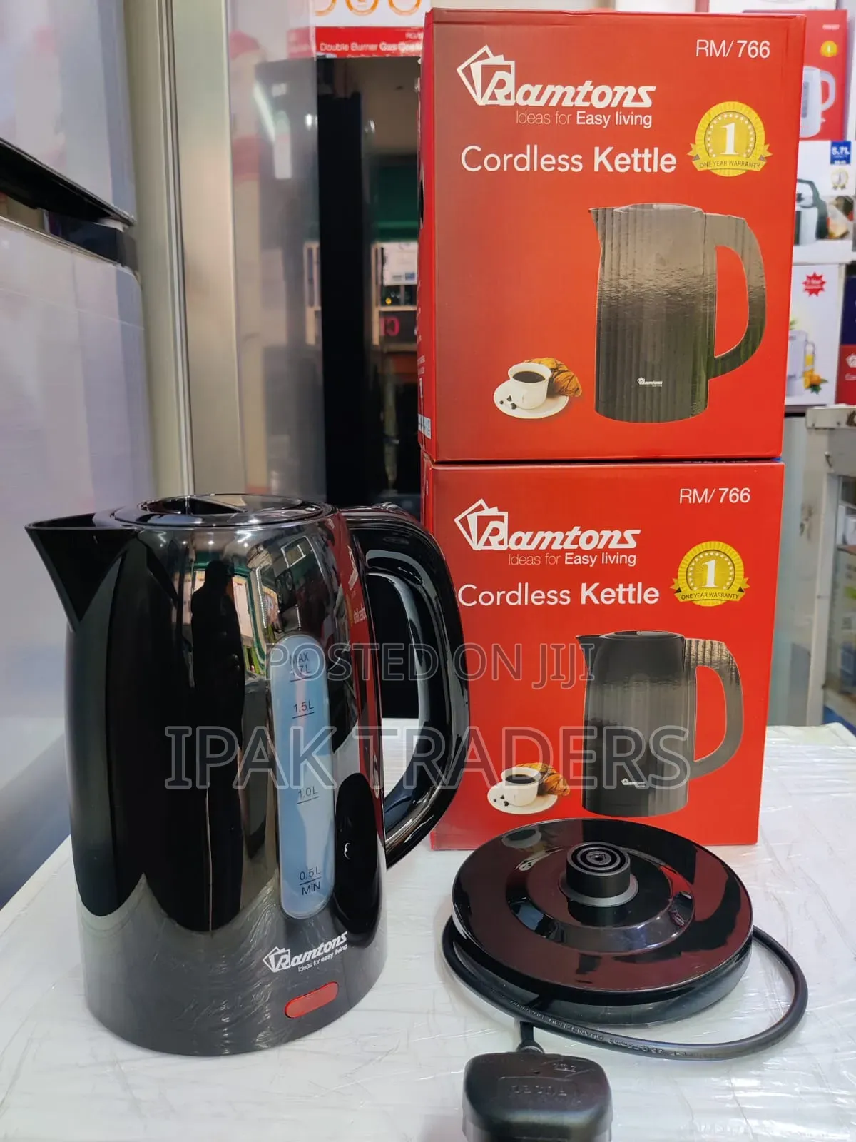*Ramtons Kettle Cordless Black 1.7l