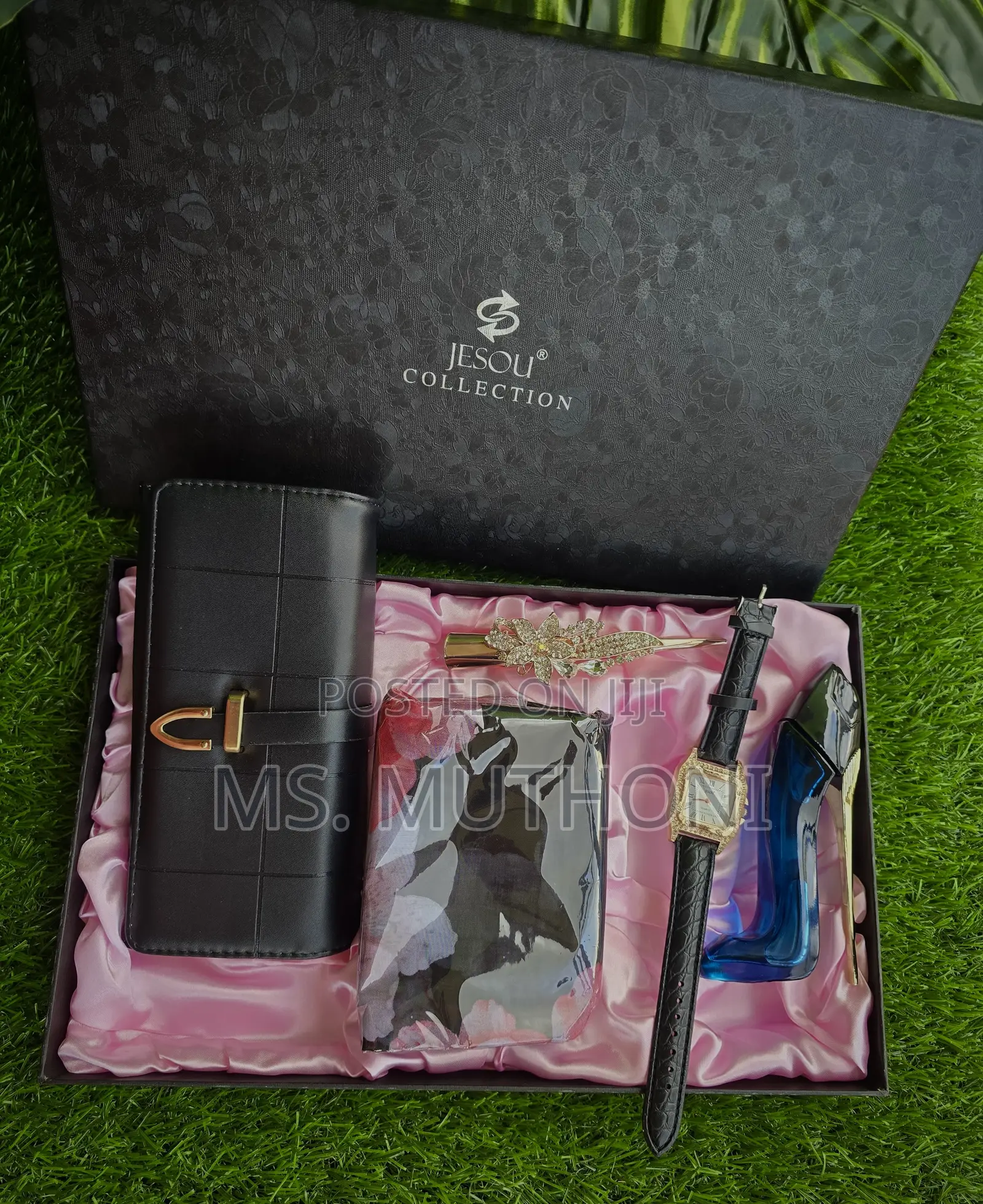 Gift Set for Her ; Perfume Wallet ,Timepiece Hair Clip