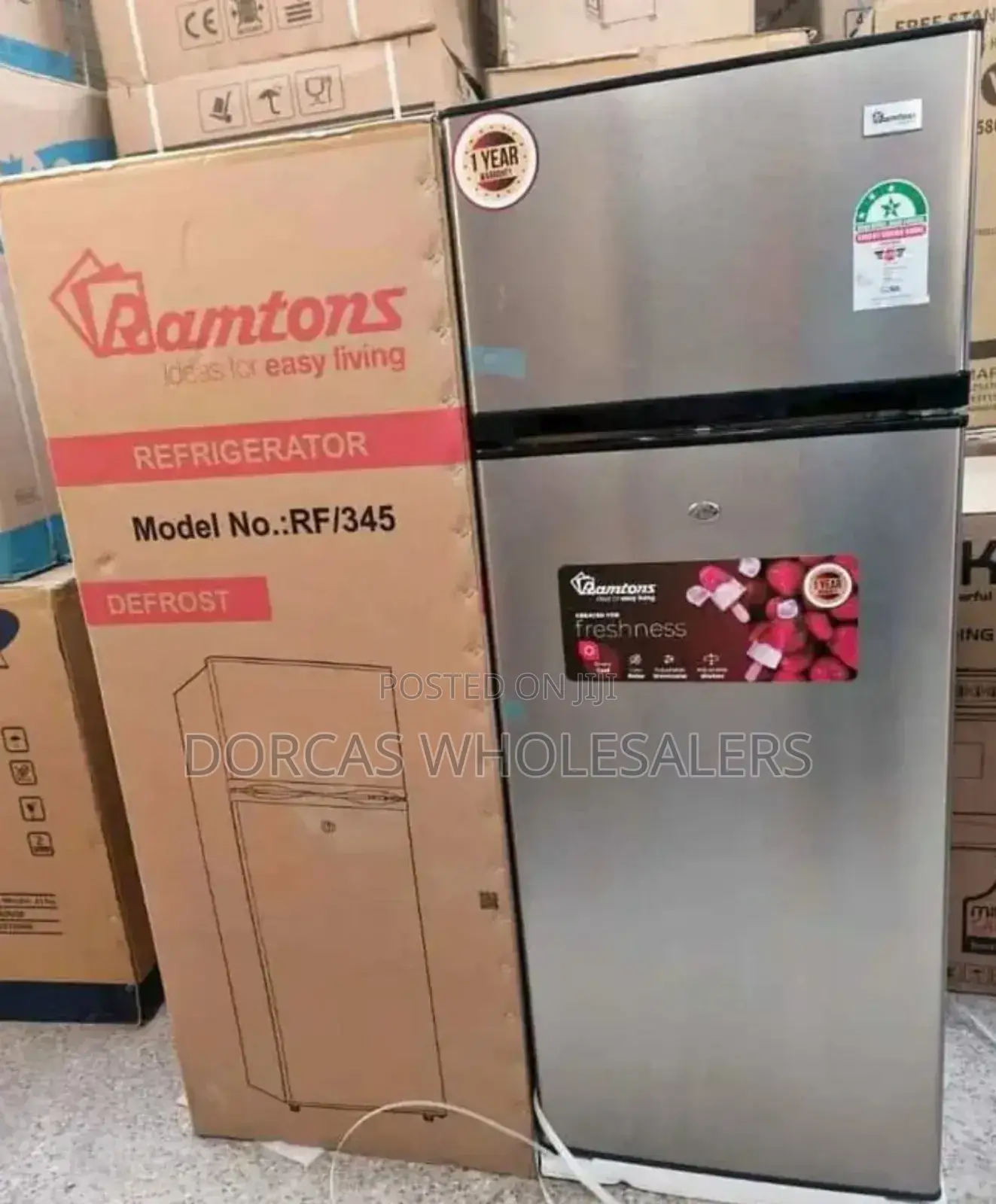 Ramtons 204 Litres Double Door Fridge Direct Cool