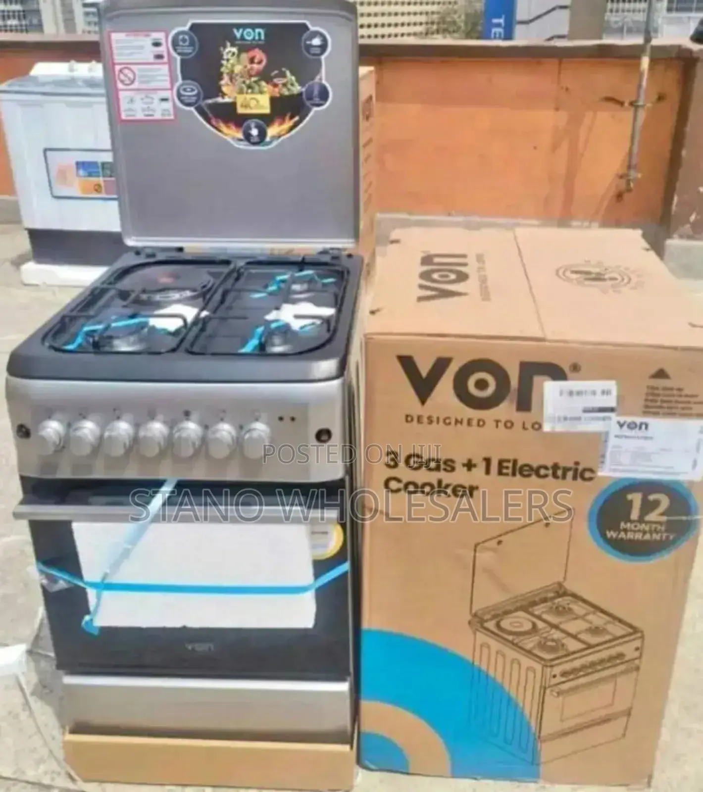 50 *60 Von Cooker 3gas+1electric Standing Cooker