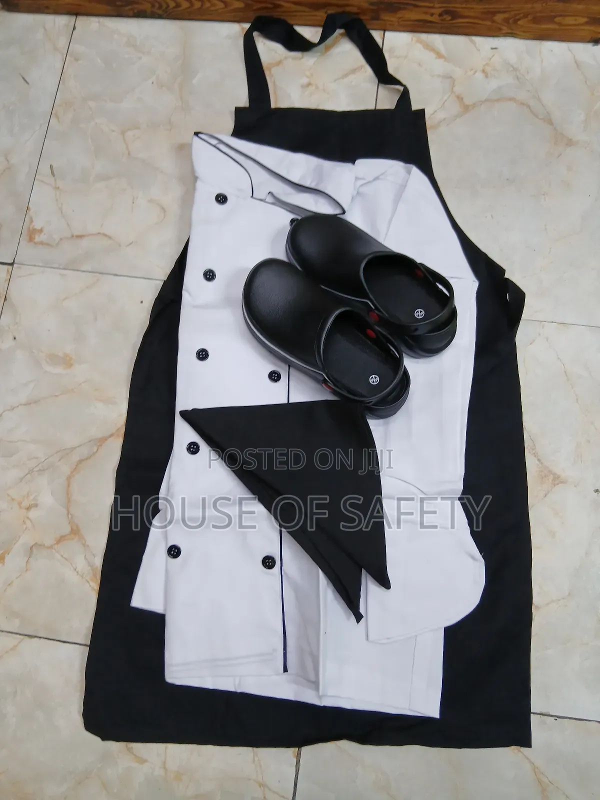 White Chef Coats Croc and Scarf