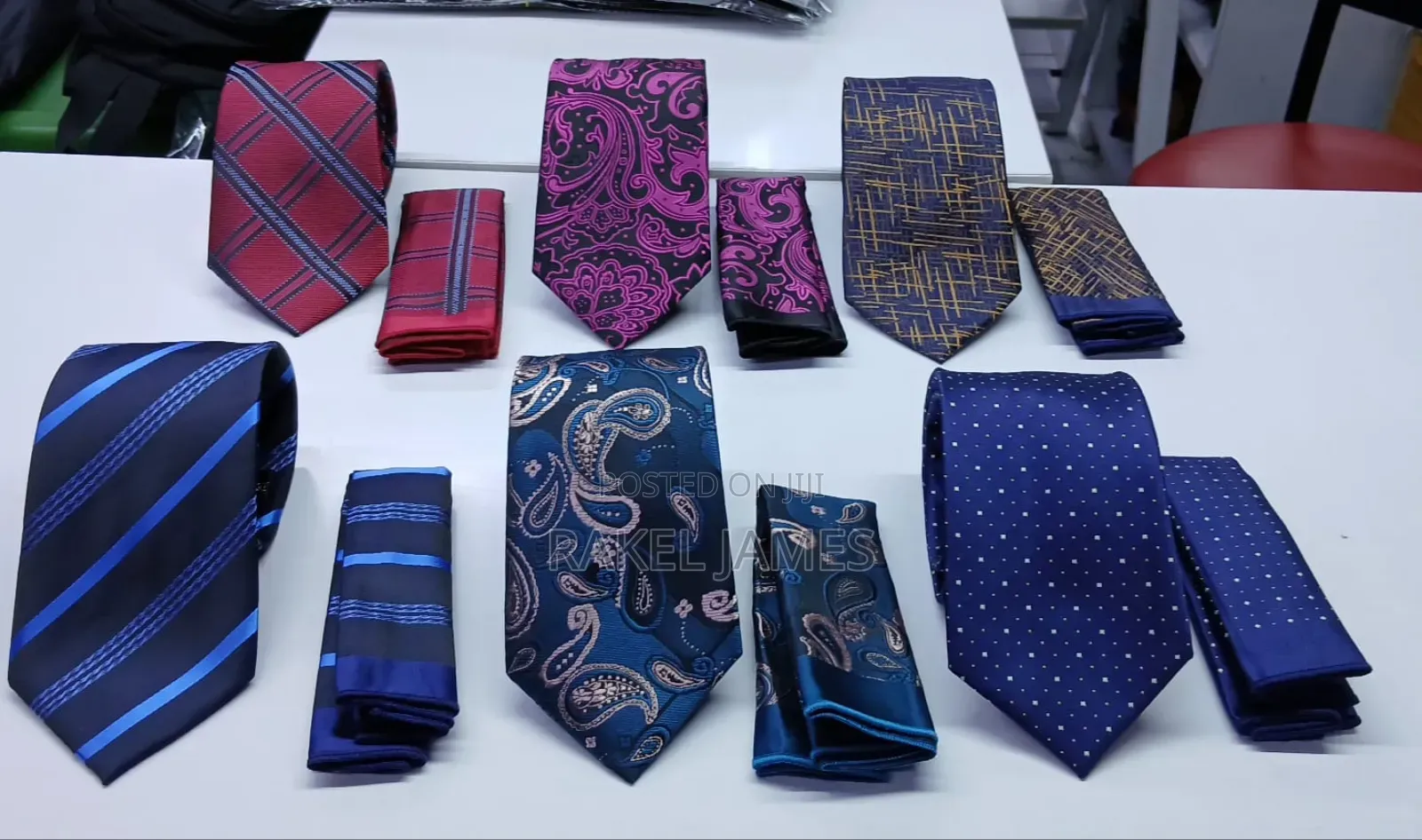 Medium Ties With Pocket Square