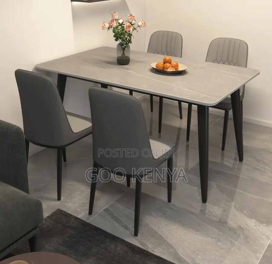 Home Dining; Modern Luxury 4–Seater Dining Set With Leather Covers