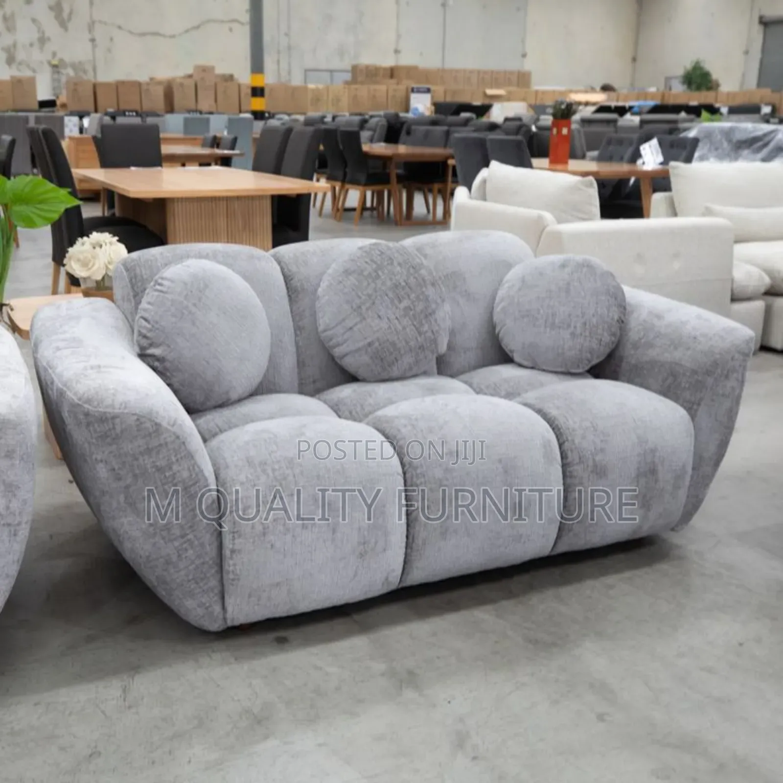 Gray Modern Sized Tufted Elegant Sofas