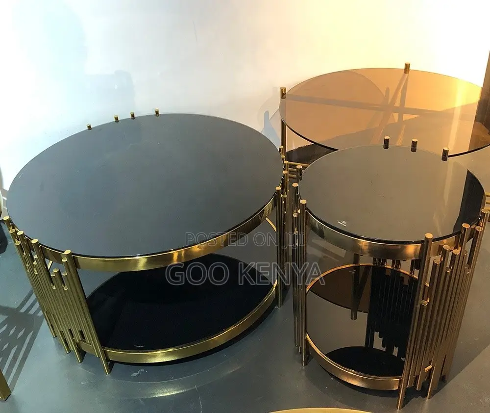 Home Table; Designer Luxury Gold Round Coffee Table for Living Room