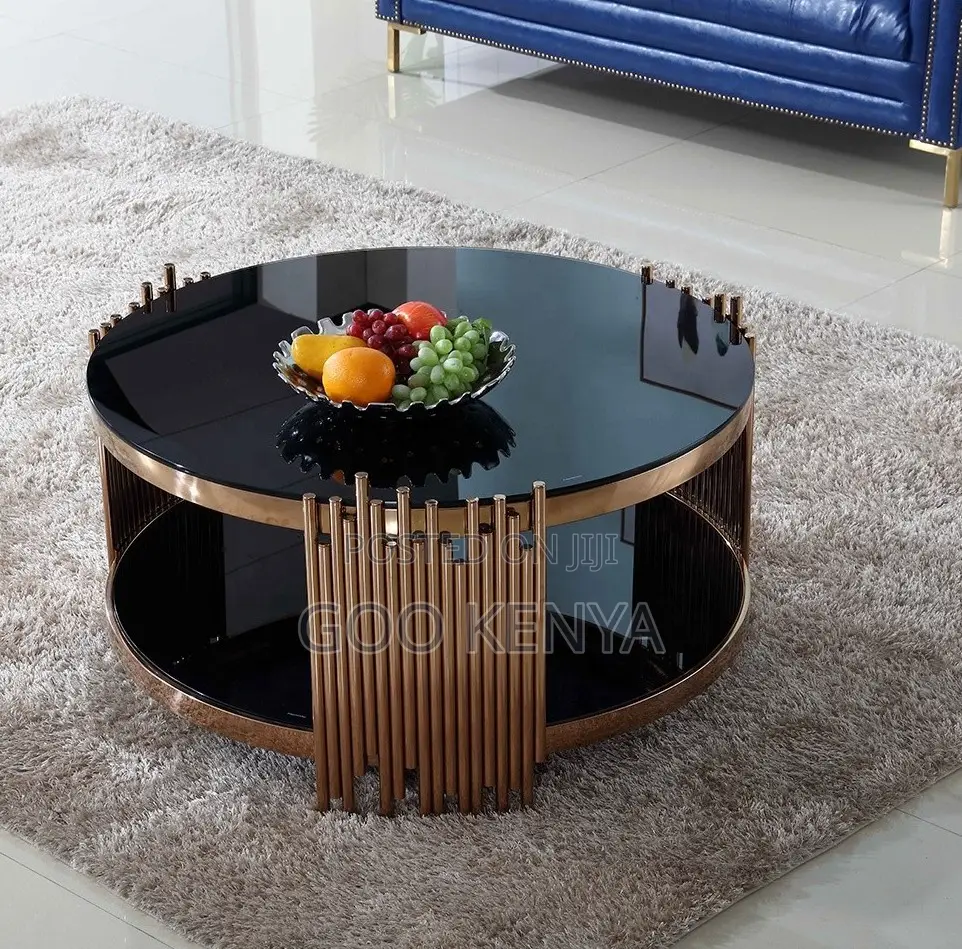 Home Table; Designer Luxury Gold Round Coffee Table for Living Room