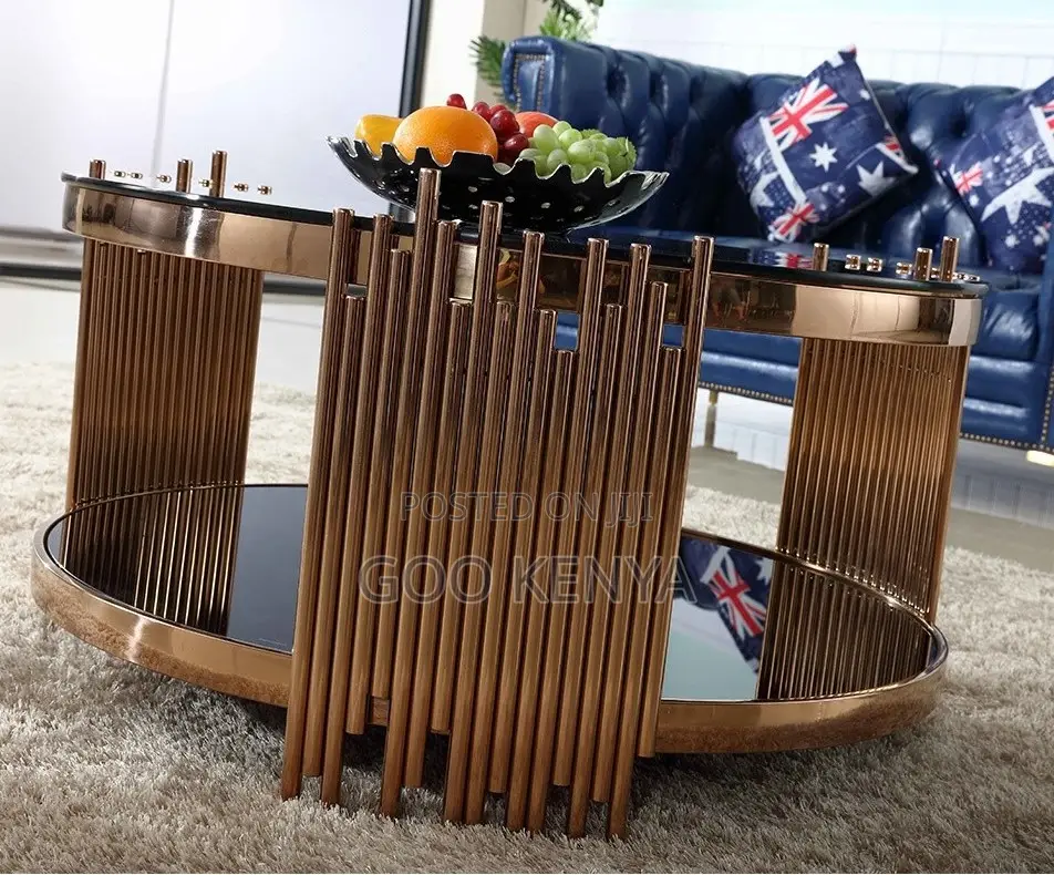Home Table; Designer Luxury Gold Round Coffee Table for Living Room