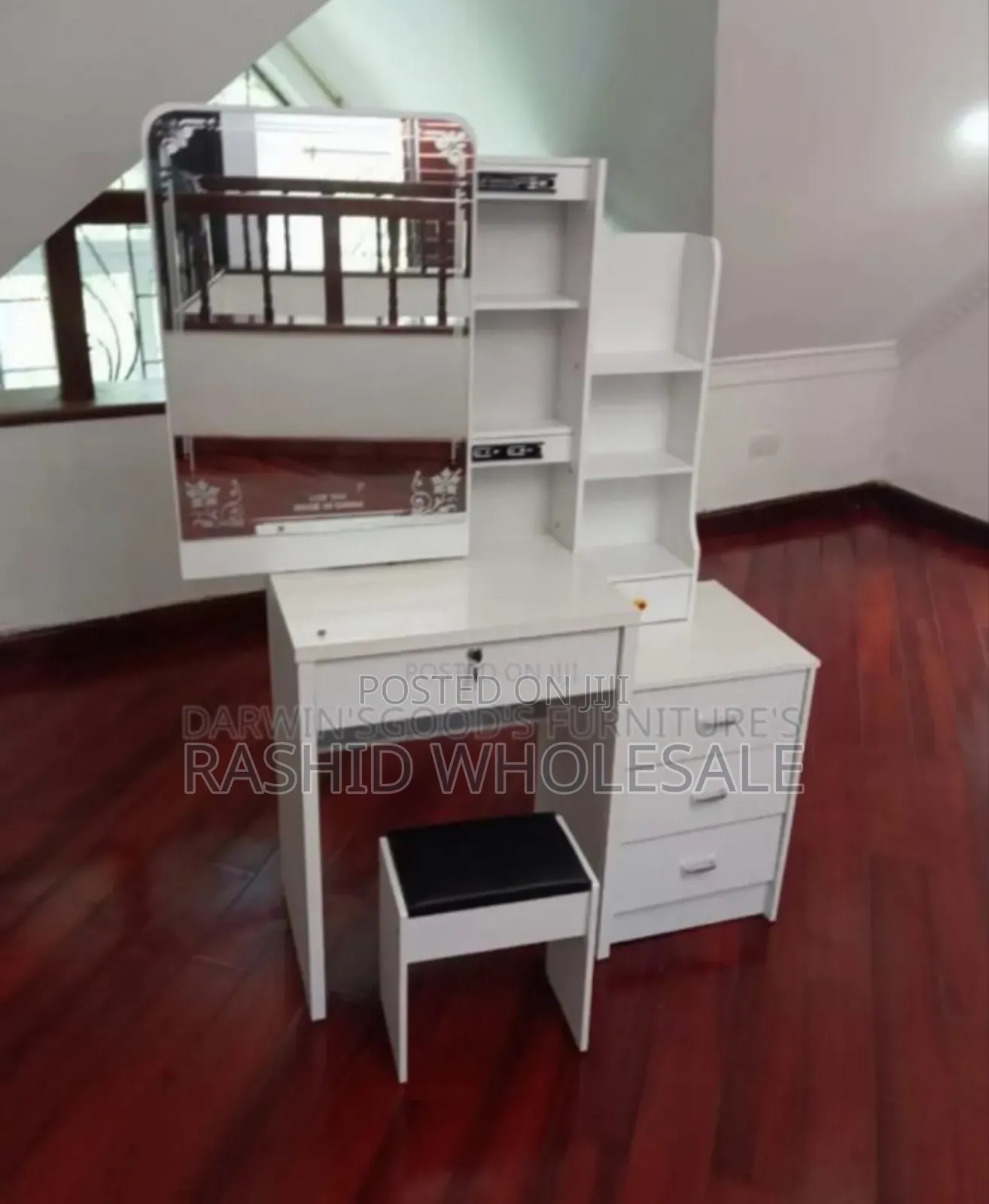 With Four Cabinets. Dressing Mirror With Sliding Mirrow. Demacated