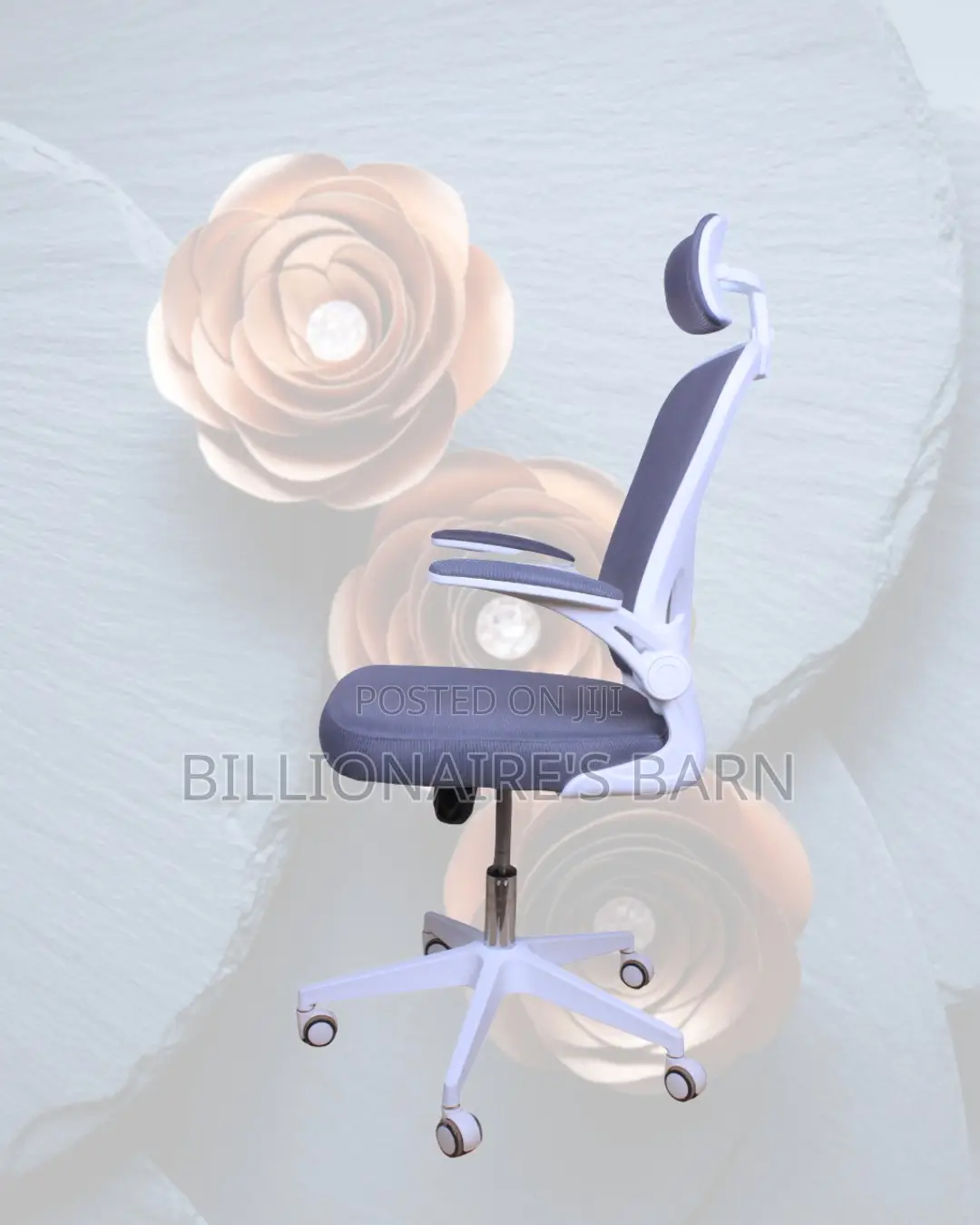 Adjustable Lock White Tilt Chair | Perfect for Home Office