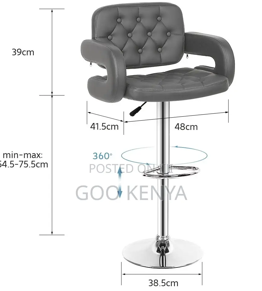 Home Bar Stool; Ergonomic Synthetic Leather Stool for Commercial Space