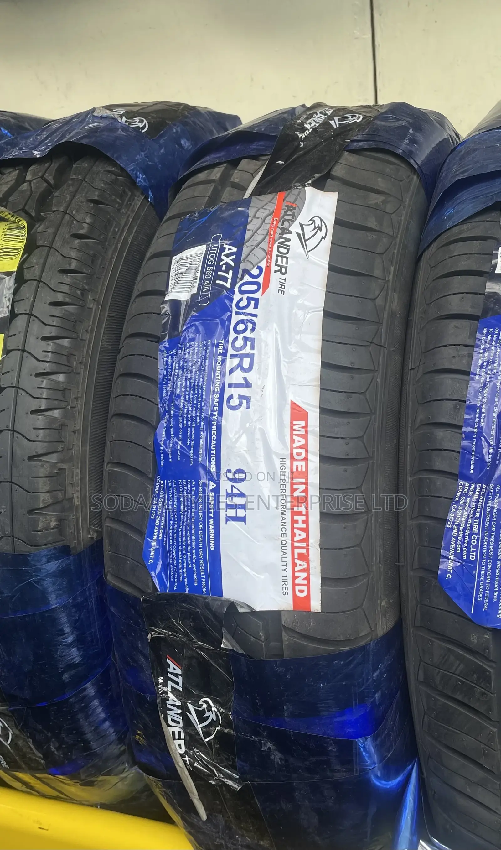 205/65r15 Atlander Tires (Made in Thailand)