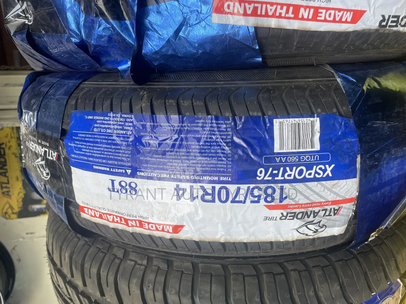 185/70r14 Atlander Tires (Made in Thailand)