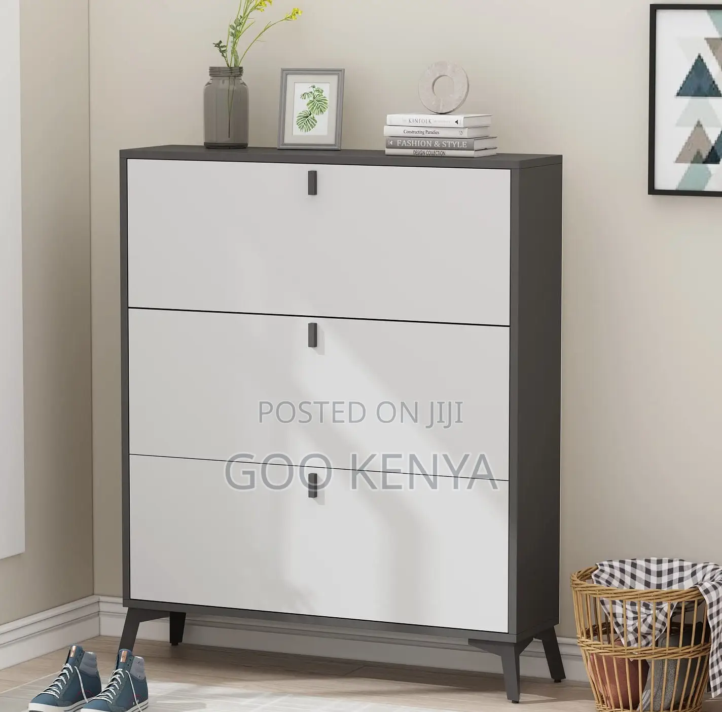 Home Cabinet; Extendable Wooden Shoe Cabinet for Apartment Entryway