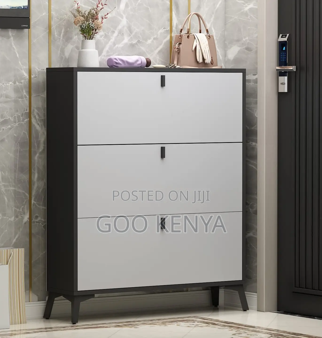 Home Cabinet; Extendable Wooden Shoe Cabinet for Apartment Entryway