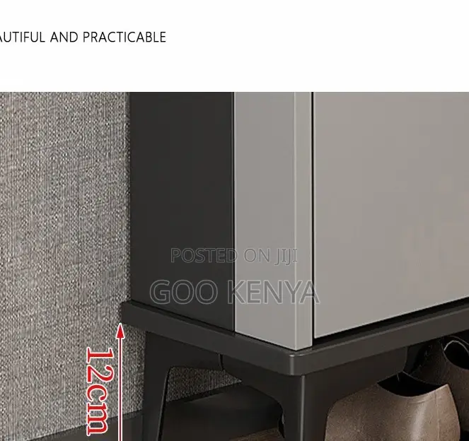Home Cabinet; Flip Elegant Wooden Shoe Cabinet With Adjustable Storage