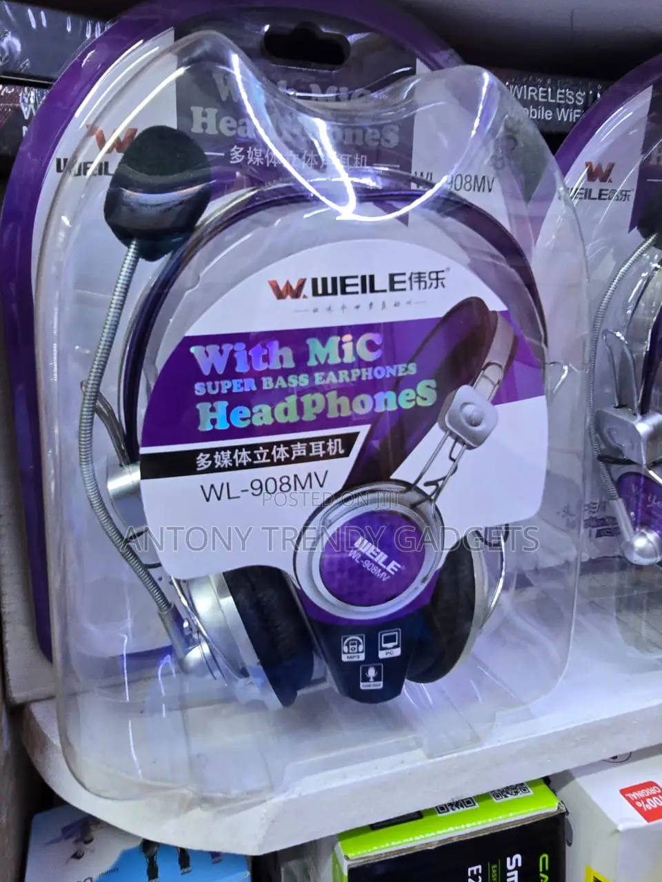 Weile Wl-908mv Super Bass Headphones With Microphone