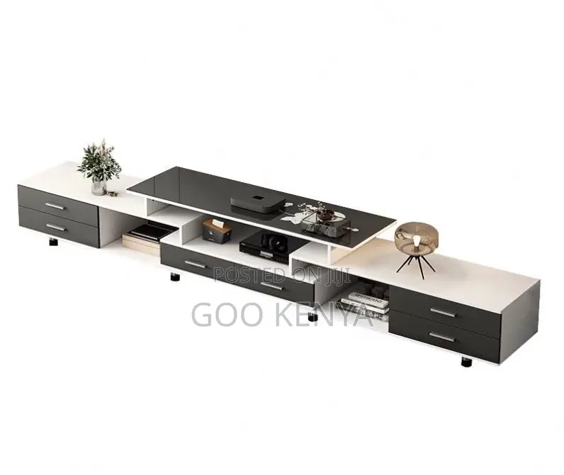 Home Table Set Cabinet; Wooden Media Console With Storage and Table
