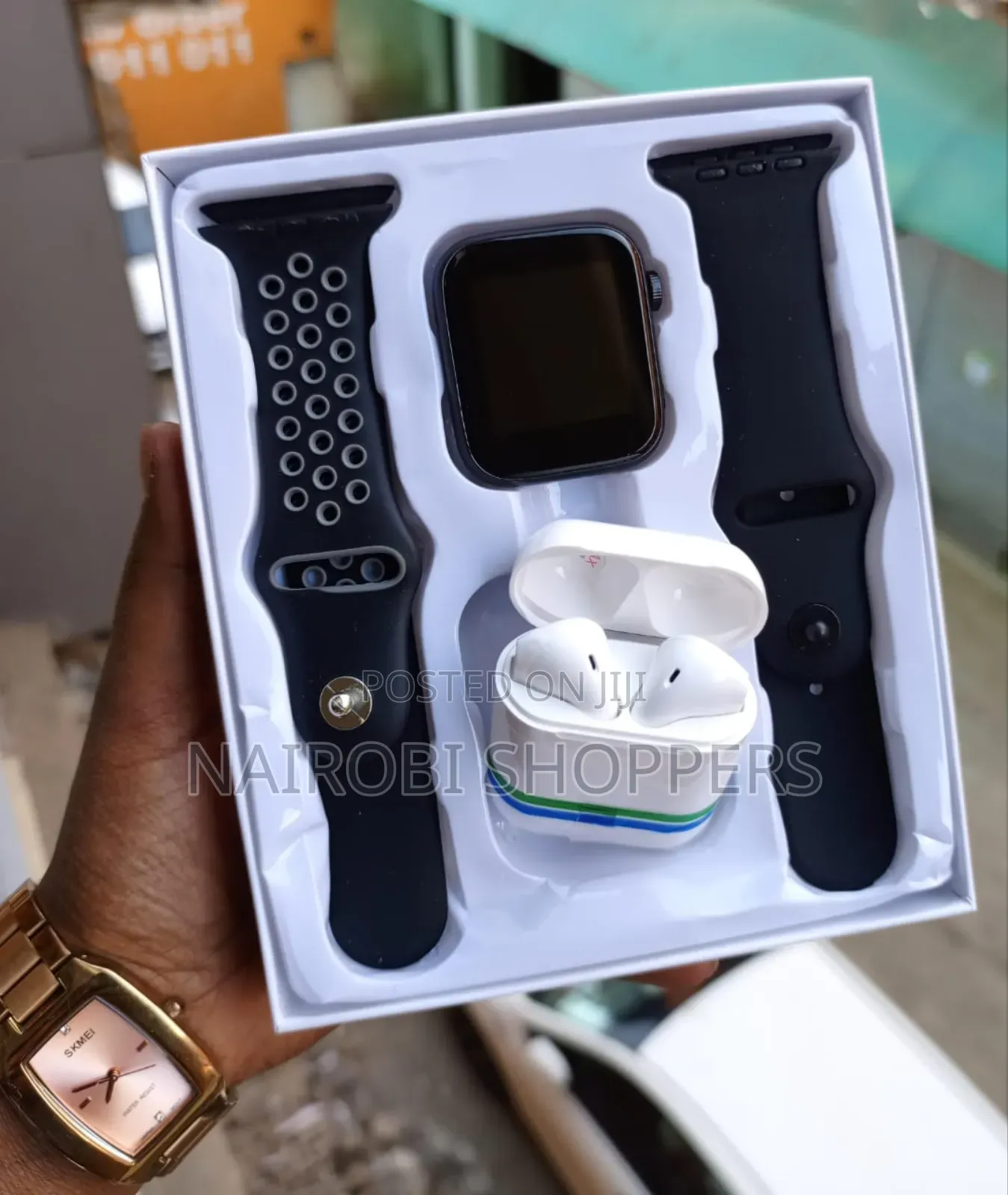 W26 Smart Watch With Extra Strap Earpods